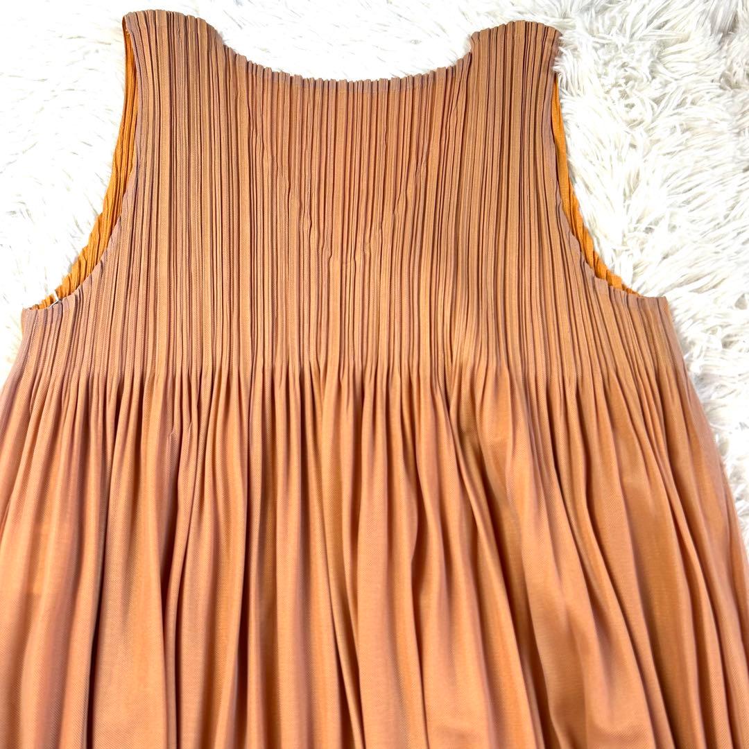 【美品】プリーツプリーズ タグ付き ２重 レイヤード バルーン ワンピース 3