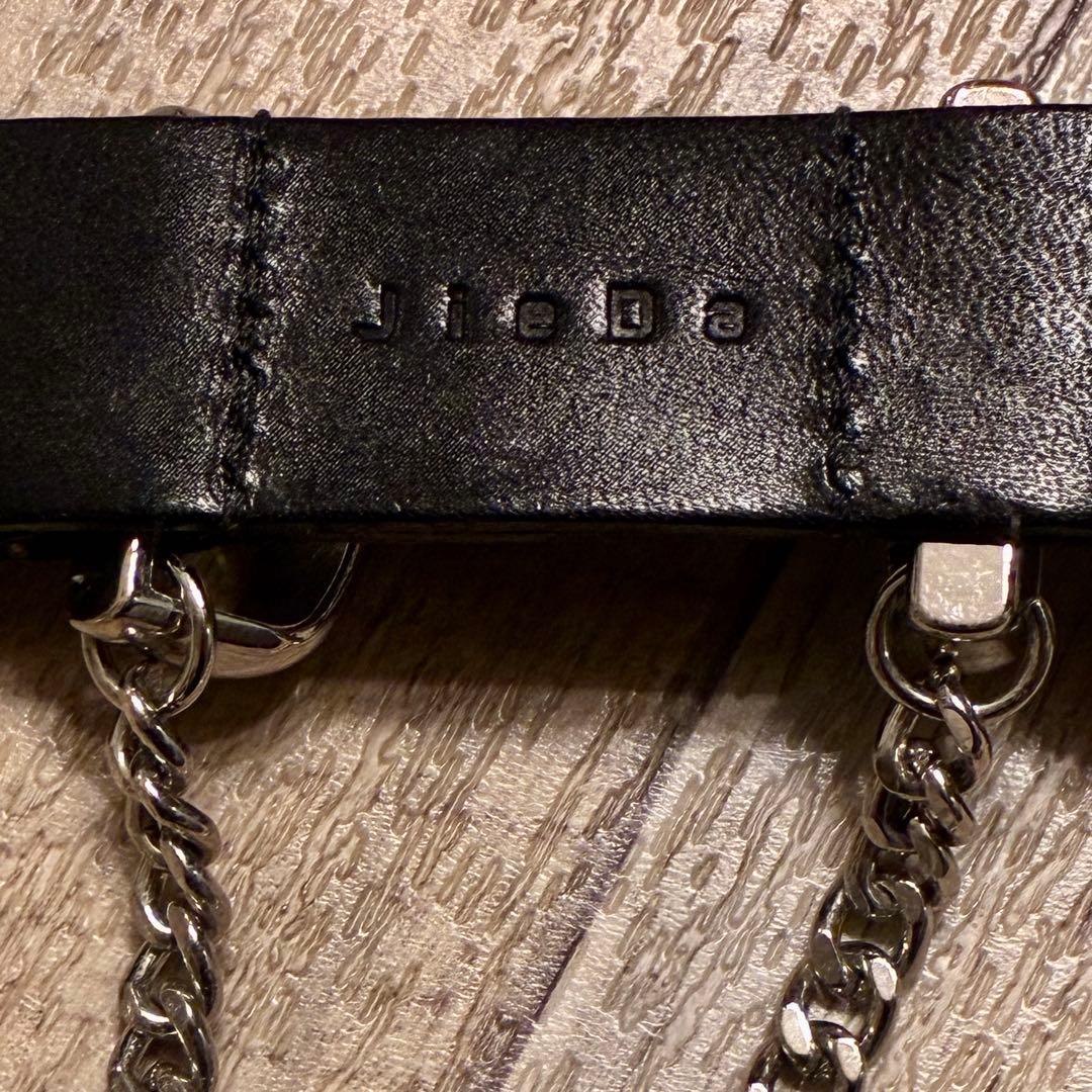美品】JieDa チェーンベルト ウエスタン 編みレザー 黒