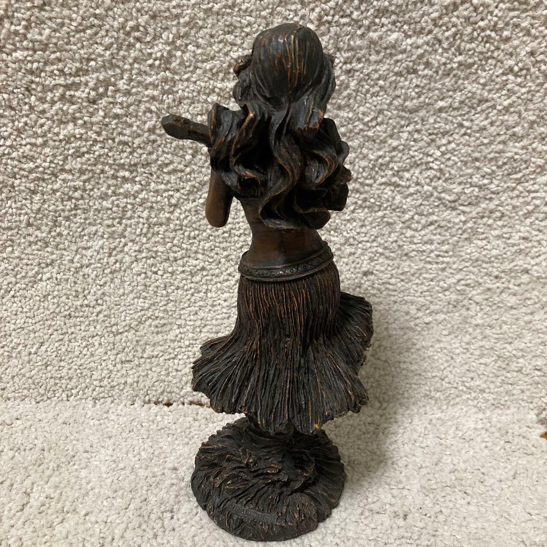 ハワイアン　フラガール木彫り置物