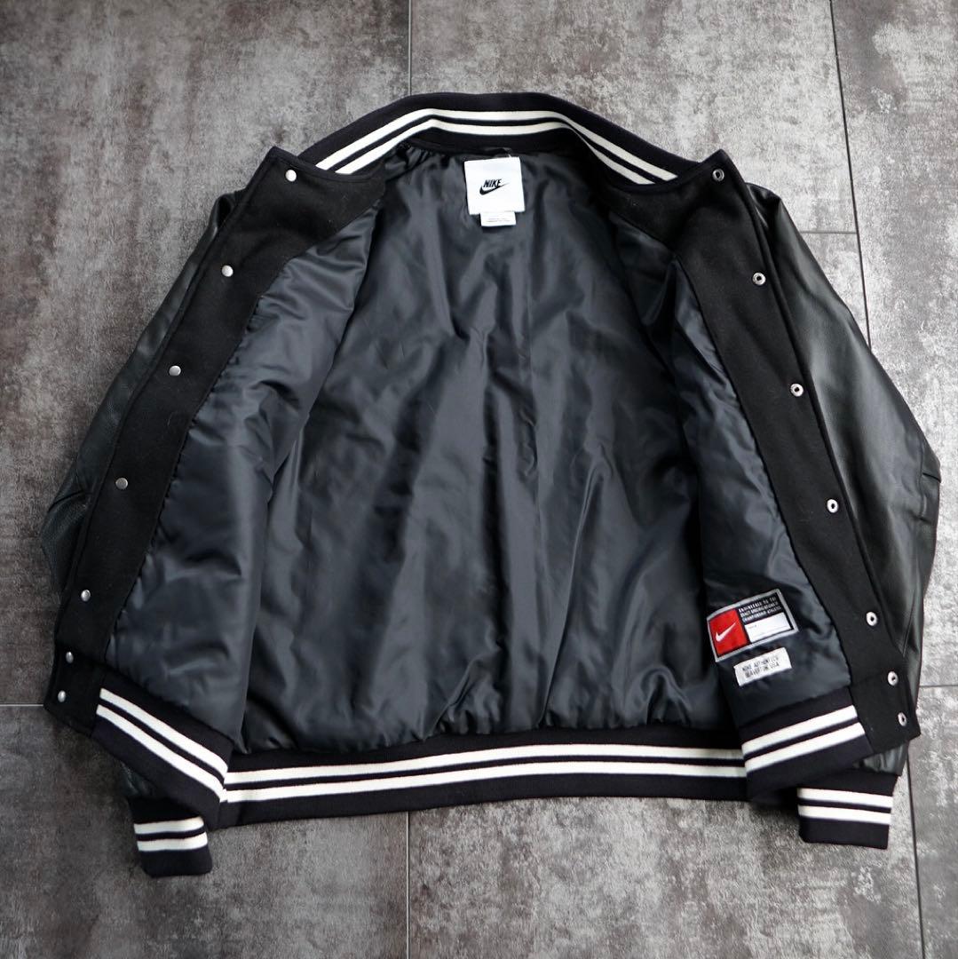 NIKE 袖レザー スタジャン バーシティジャケット ブラック L - メルカリ