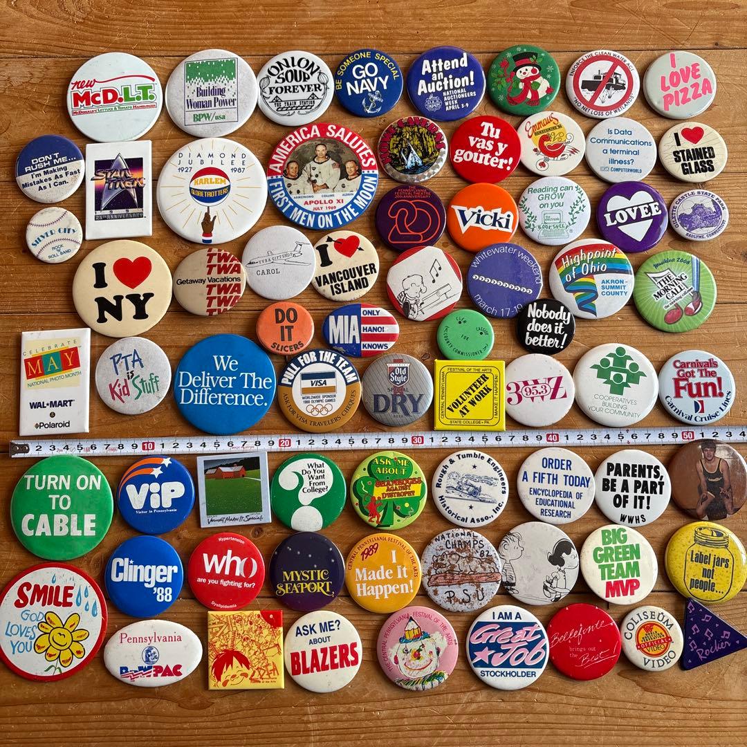 古*A様 ヴィンテージ缶バッジ／450個OVER ／US VINTAGE