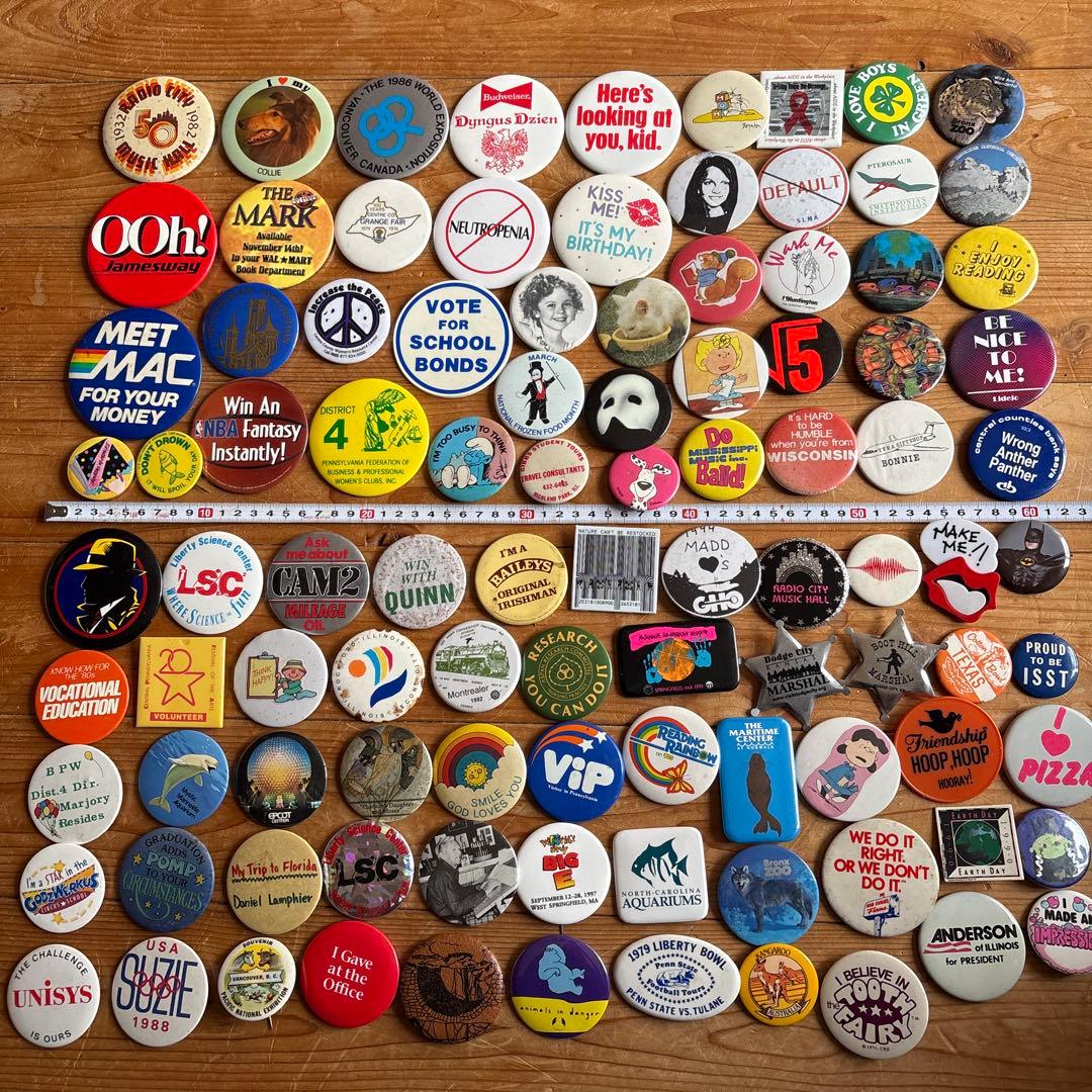 古*A様 ヴィンテージ缶バッジ／450個OVER ／US VINTAGE