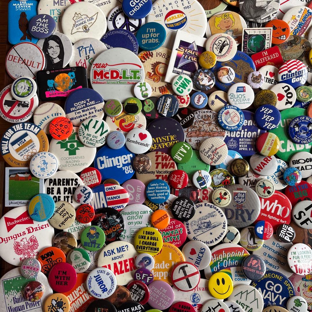 古*A様 ヴィンテージ缶バッジ／450個OVER ／US VINTAGE