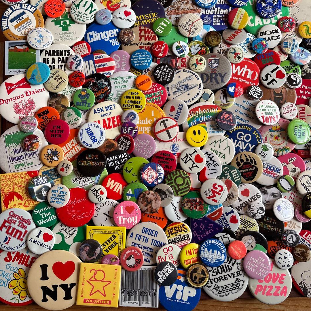 古*A様 ヴィンテージ缶バッジ／450個OVER ／US VINTAGE