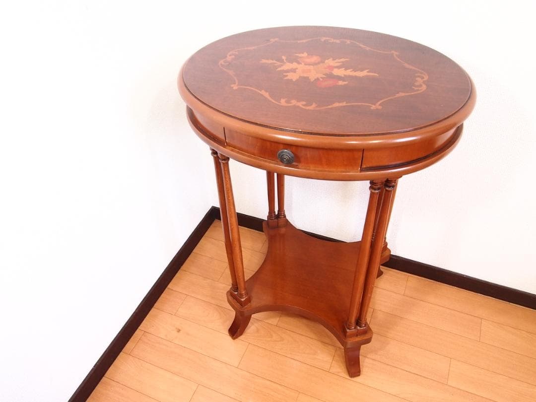 良品】イタリア製 象嵌細工 コンソールテーブル/サイドテーブル 家具