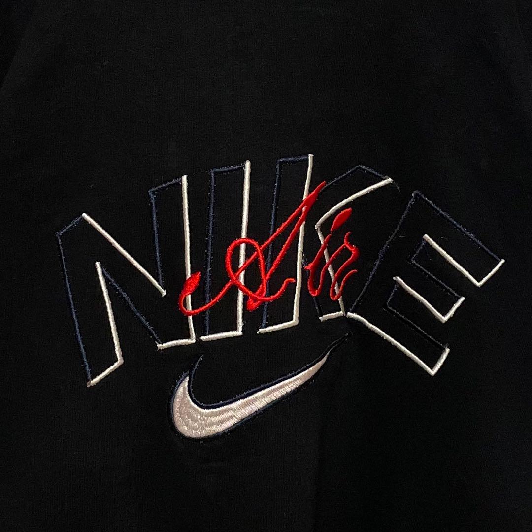 927【希少2XLサイズ】ナイキ♤刺繍ビッグロゴ　90s 銀タグ　スウェット人気
