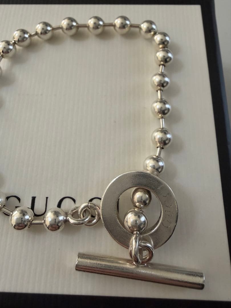 GUCCI シルバーボールチェーンブレスレット