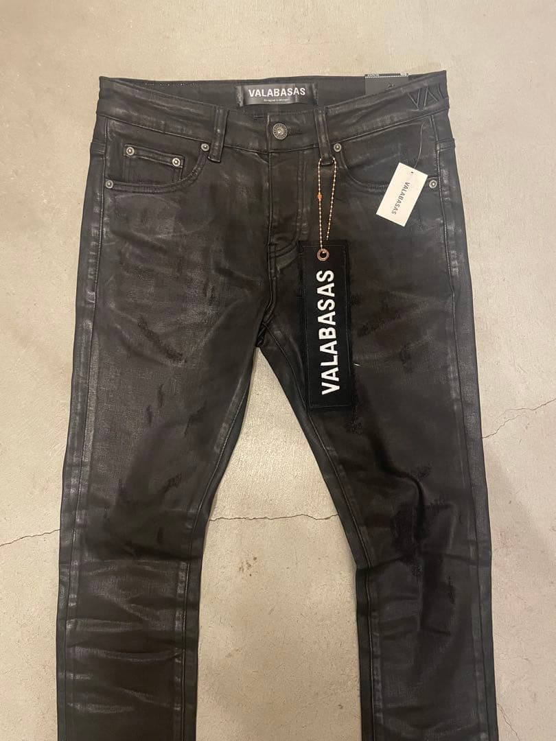VALABASAS バラバサス ブラックフレアデニム ワックス加工　29