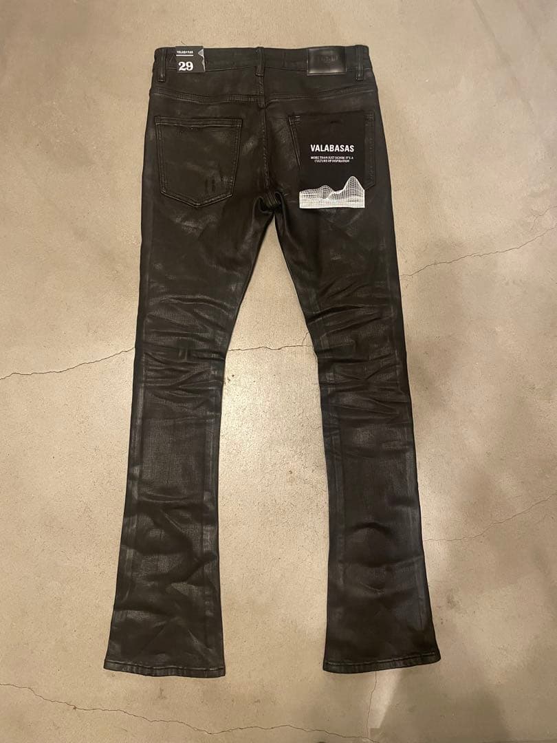 VALABASAS バラバサス ブラックフレアデニム ワックス加工　29