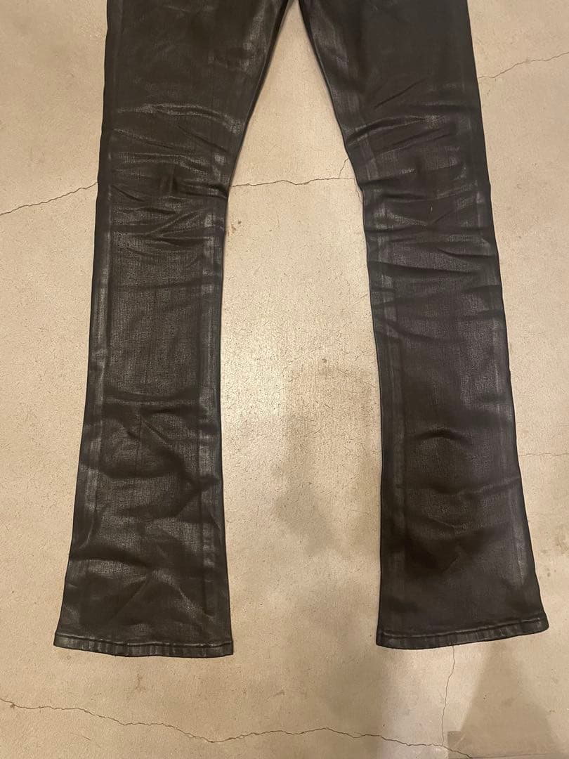 VALABASAS バラバサス ブラックフレアデニム ワックス加工　29