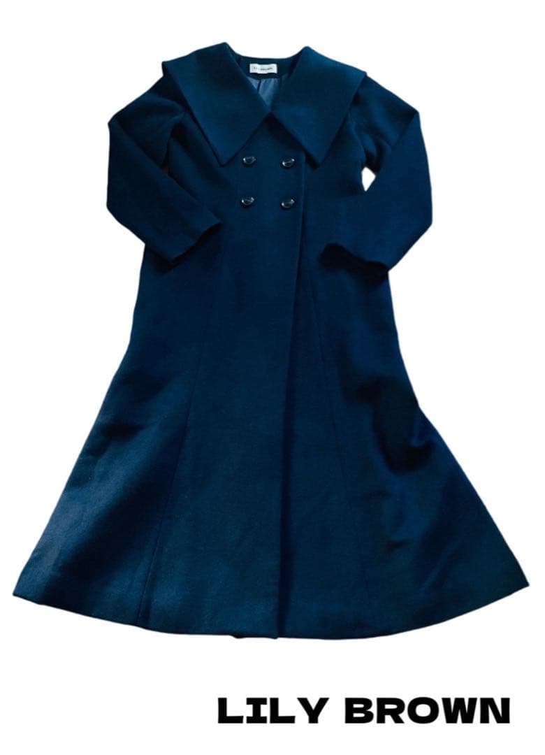 LILY BROWN ビッグカラー スリムマーメイドコート - メルカリ