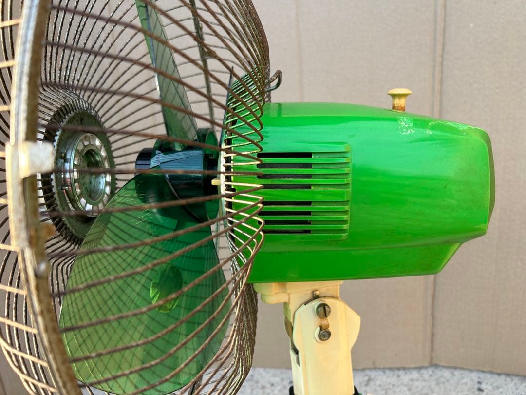 3枚羽 扇風機 日立 H-30TH グリーン 緑 昭和 レトロ アンティーク