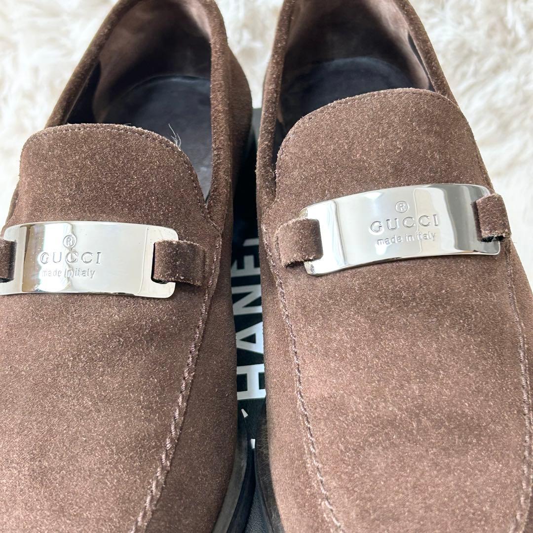 【美品】GUCCI グッチ スエード ローファー 35ハーフ