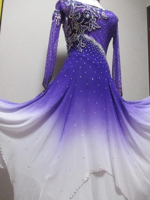 社交ダンス 紫キラキラゴージャス☆ドレスワンピース