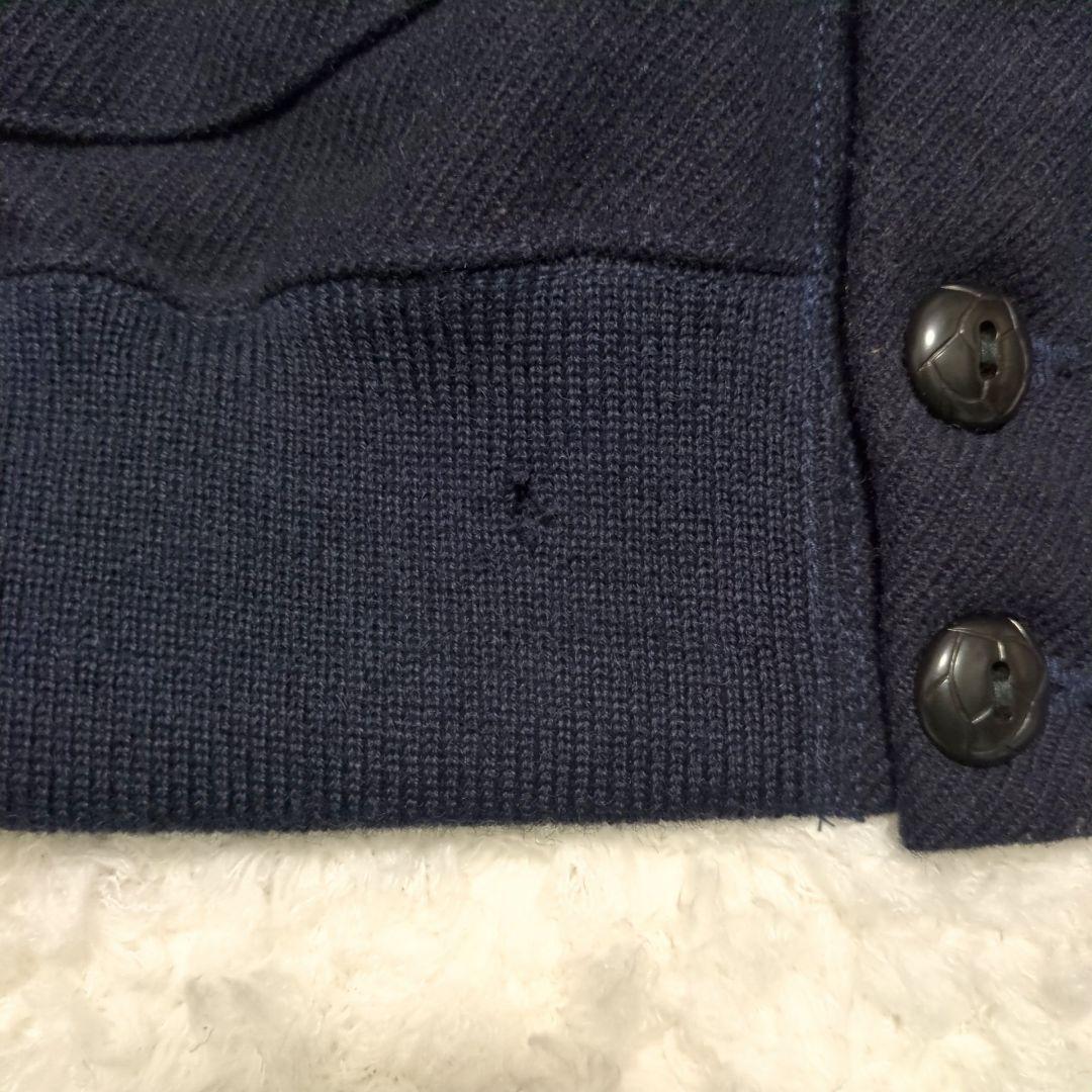 JOE McCOY◇袖革 ウール スタジャン ネイビー ベージュ 42 メンズ