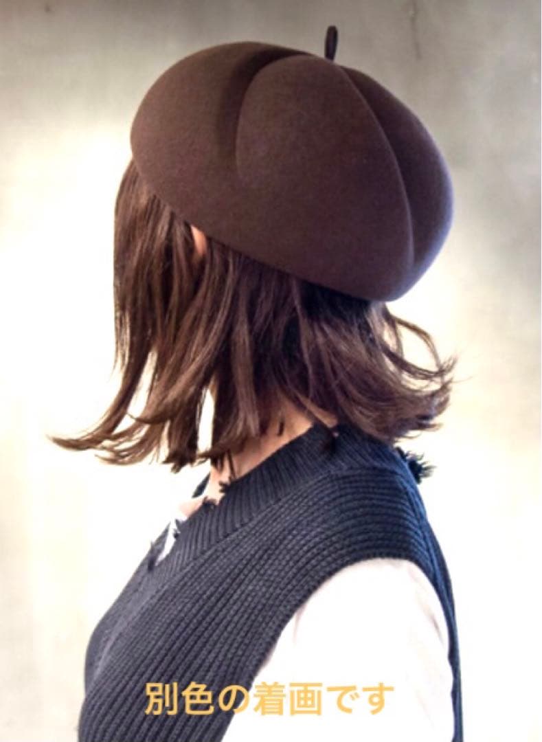 美品カシラCA4LAウールベレー帽クグロフえんじ色ワインレッドボルドー