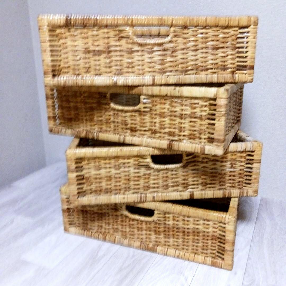 籐 ラタン チェスト4段 インテリア 昭和レトロ 箪笥　Kazama
