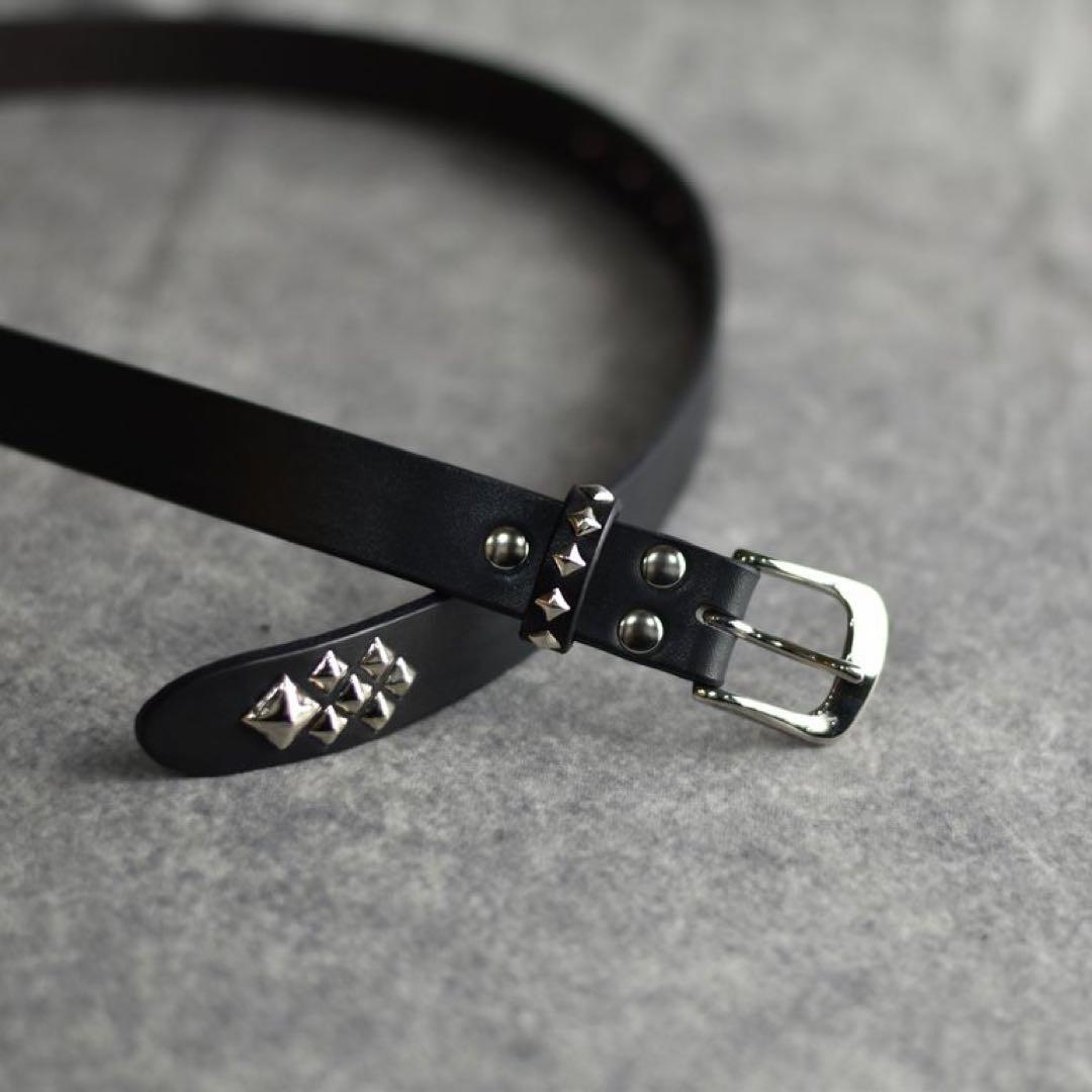 新品未使用】CALEE スタッズ レザー ナロー ベルト - メルカリ