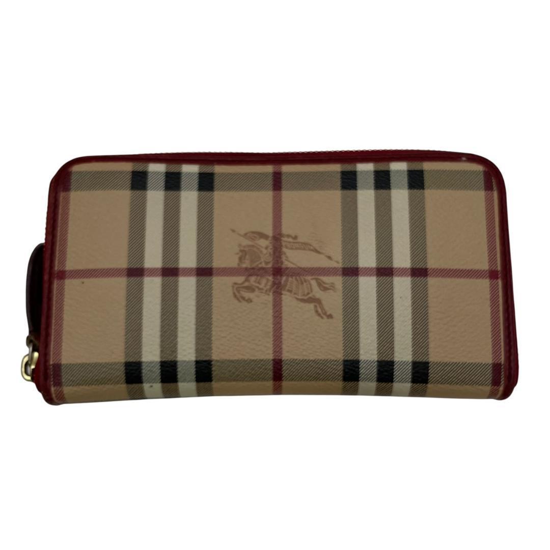 Burberry バーバリー 長財布 ノバチェック レザー ホースシャドー 美品