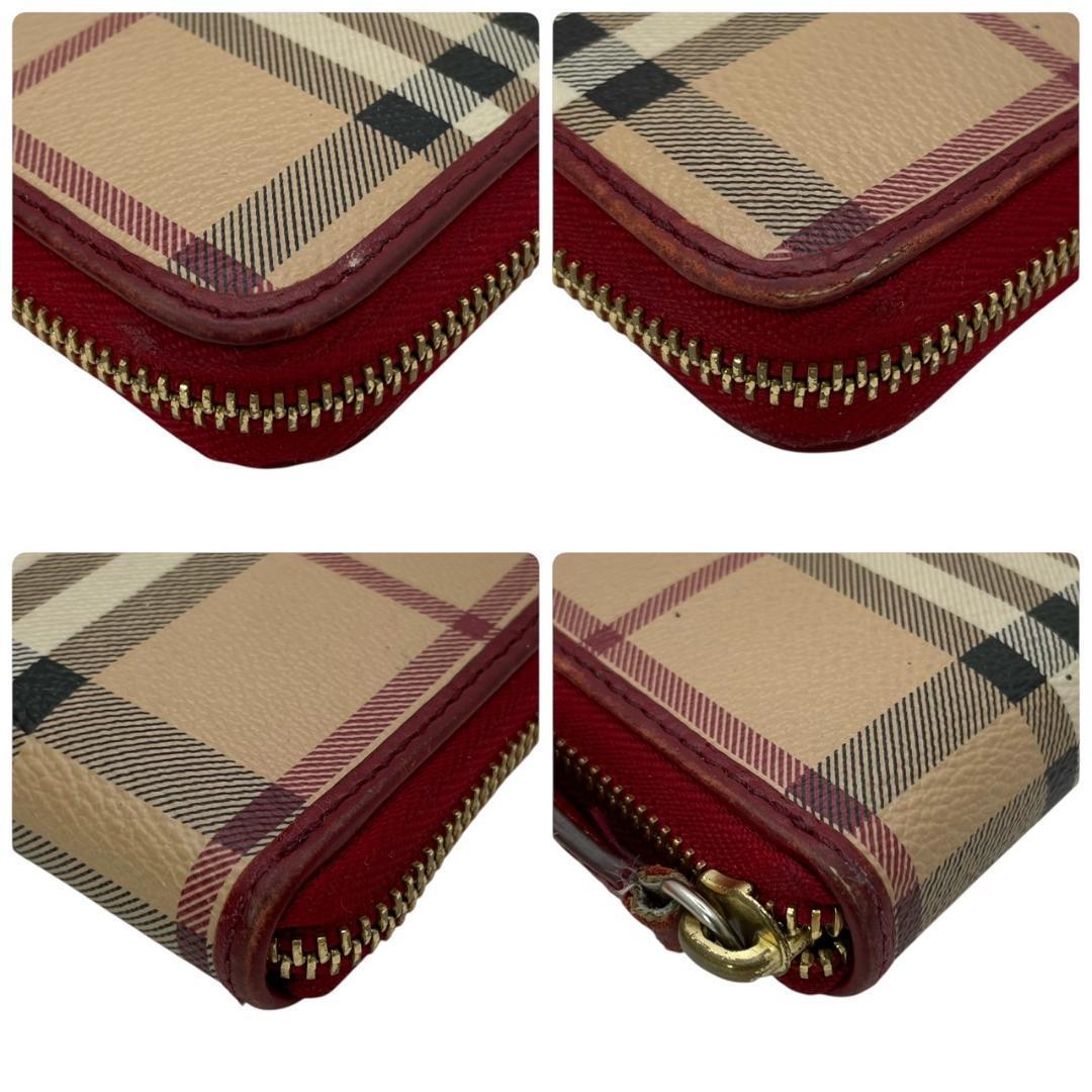 Burberry バーバリー 長財布 ノバチェック レザー ホースシャドー 美品