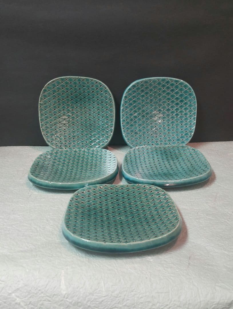 511Z209)*陶芸 銘々皿 五客組 茶道具セット 水次 水指 懐石