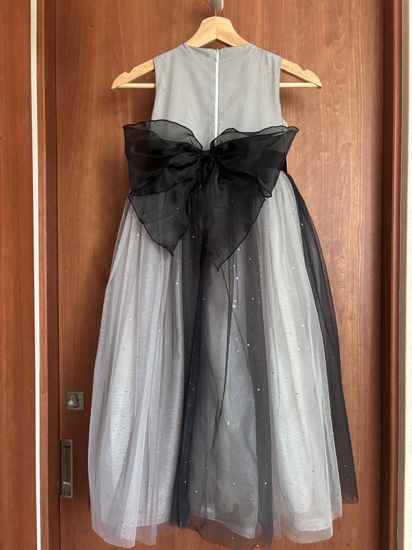 Drescco グラデーショングレービジューストーンロングドレス 125㎝の