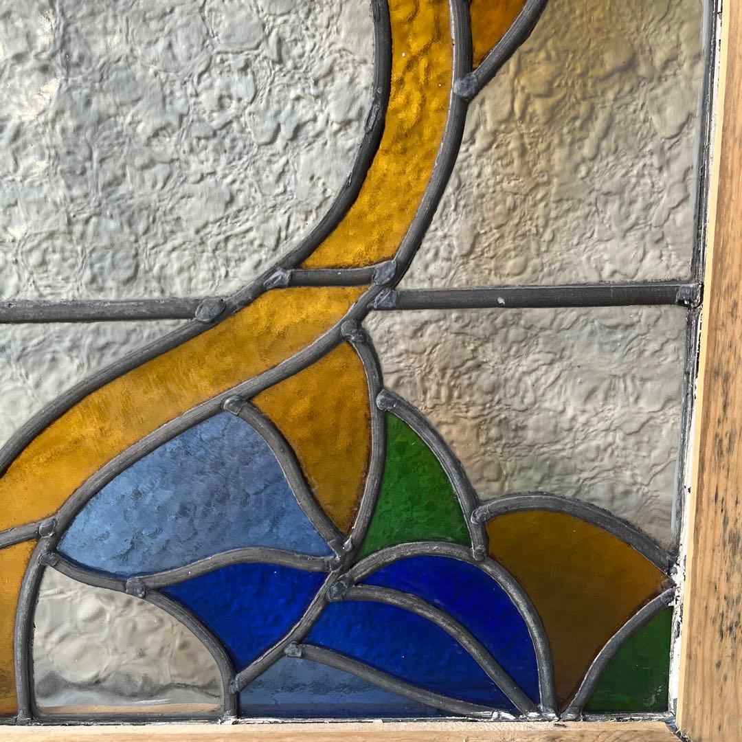 【直接引き取りも可】イギリス輸入品　アンティークのステンドグラス　2枚セット