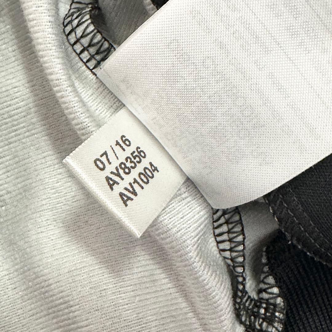 adidas トラックジャケット 英字 シルバー ブラック 総柄 サイズ4XO