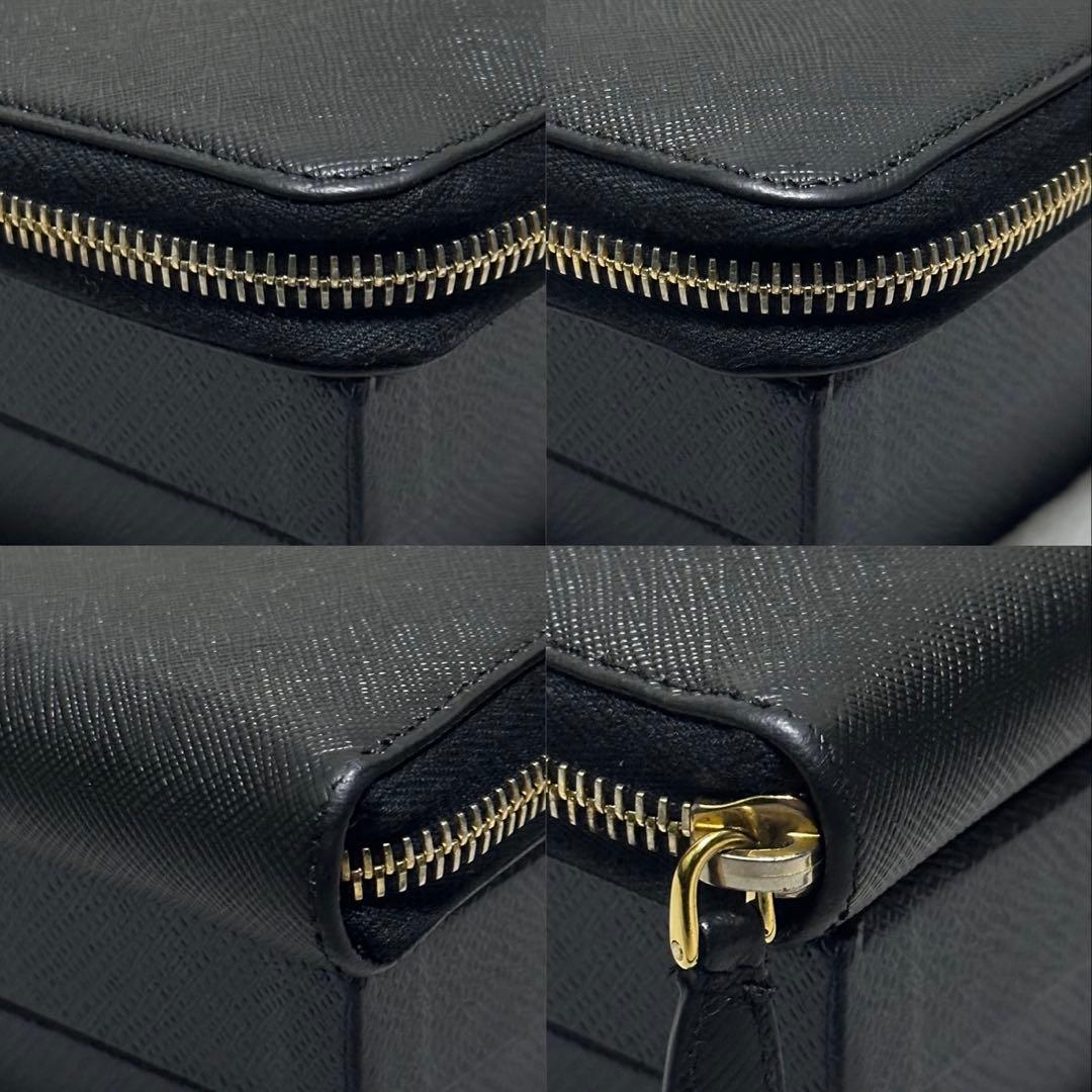 PRADA プラダ　長財布　ラウンドファスナー　ゴールドロゴ　サフィアーノレザー