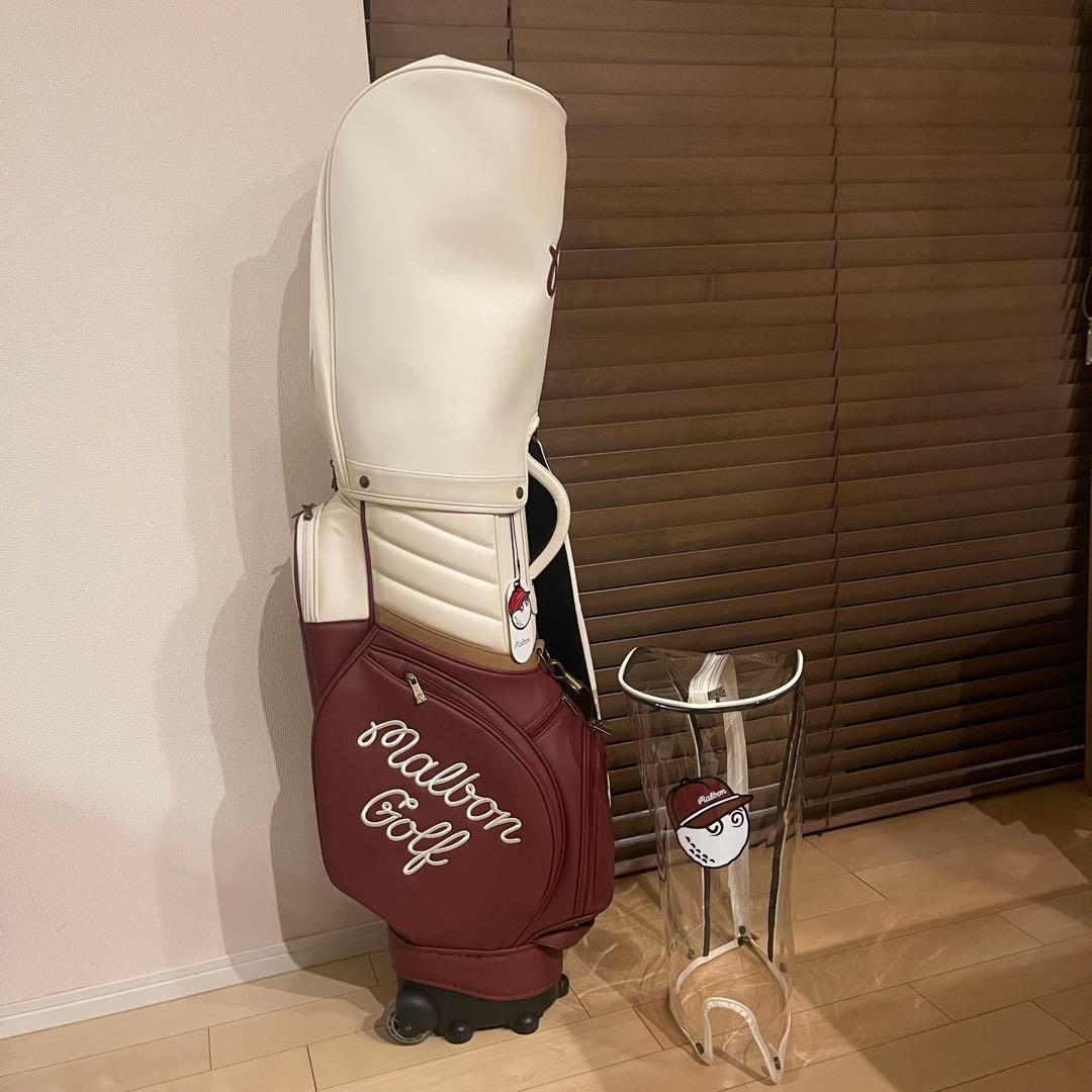 【即発送】MALBON マルボンゴルフ キャディバッグ ゴルフバッグ 赤白