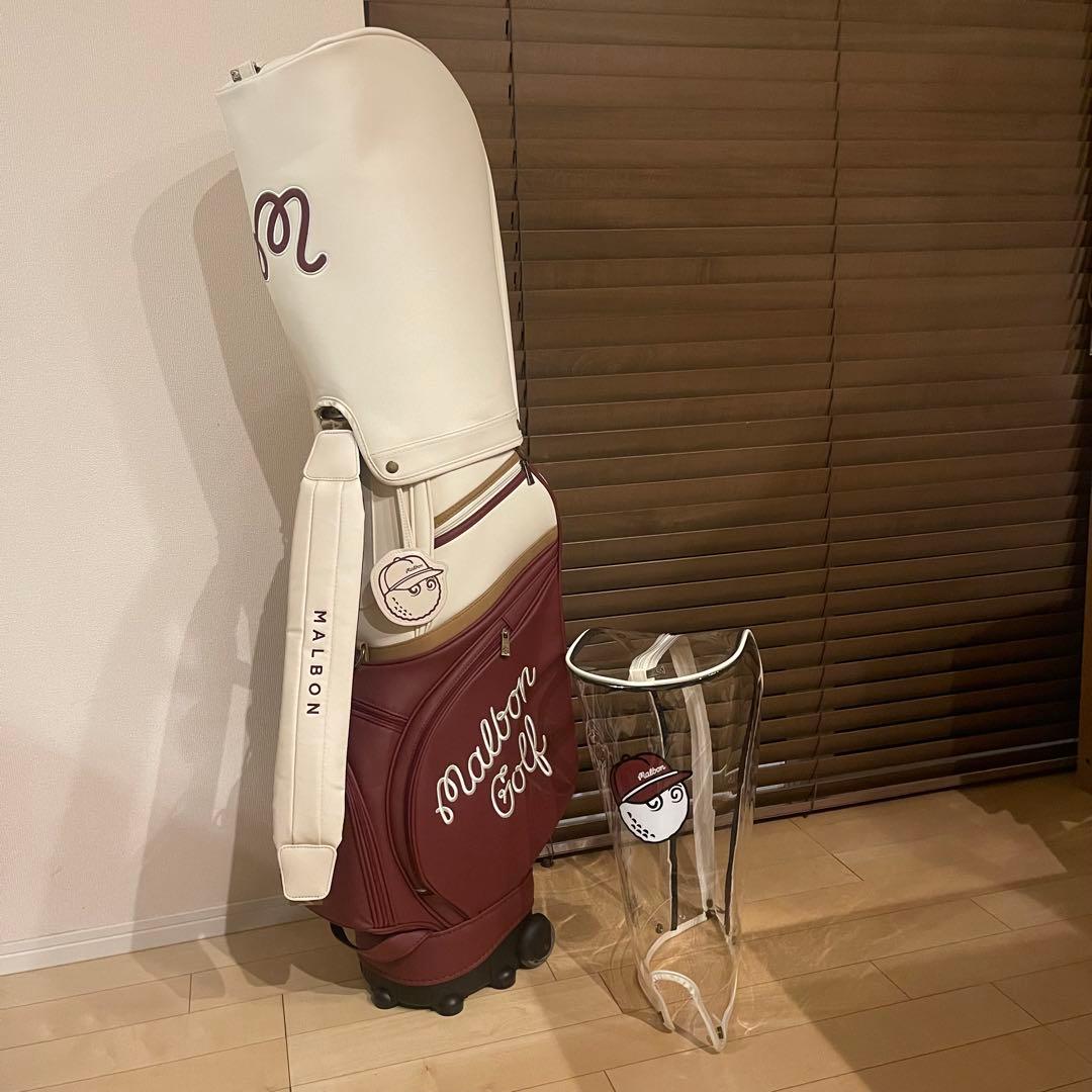【即発送】MALBON マルボンゴルフ キャディバッグ ゴルフバッグ 赤白