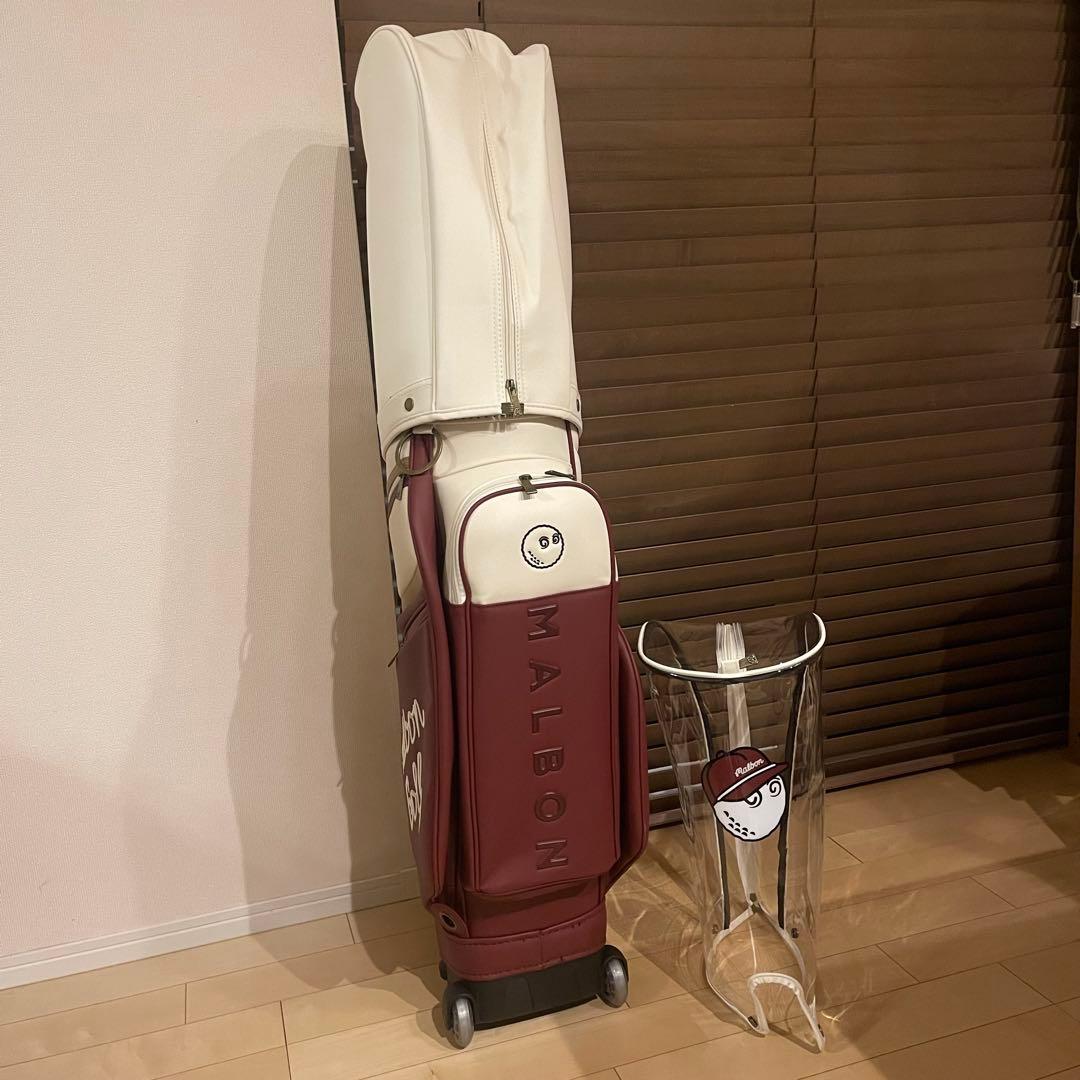 【即発送】MALBON マルボンゴルフ キャディバッグ ゴルフバッグ 赤白