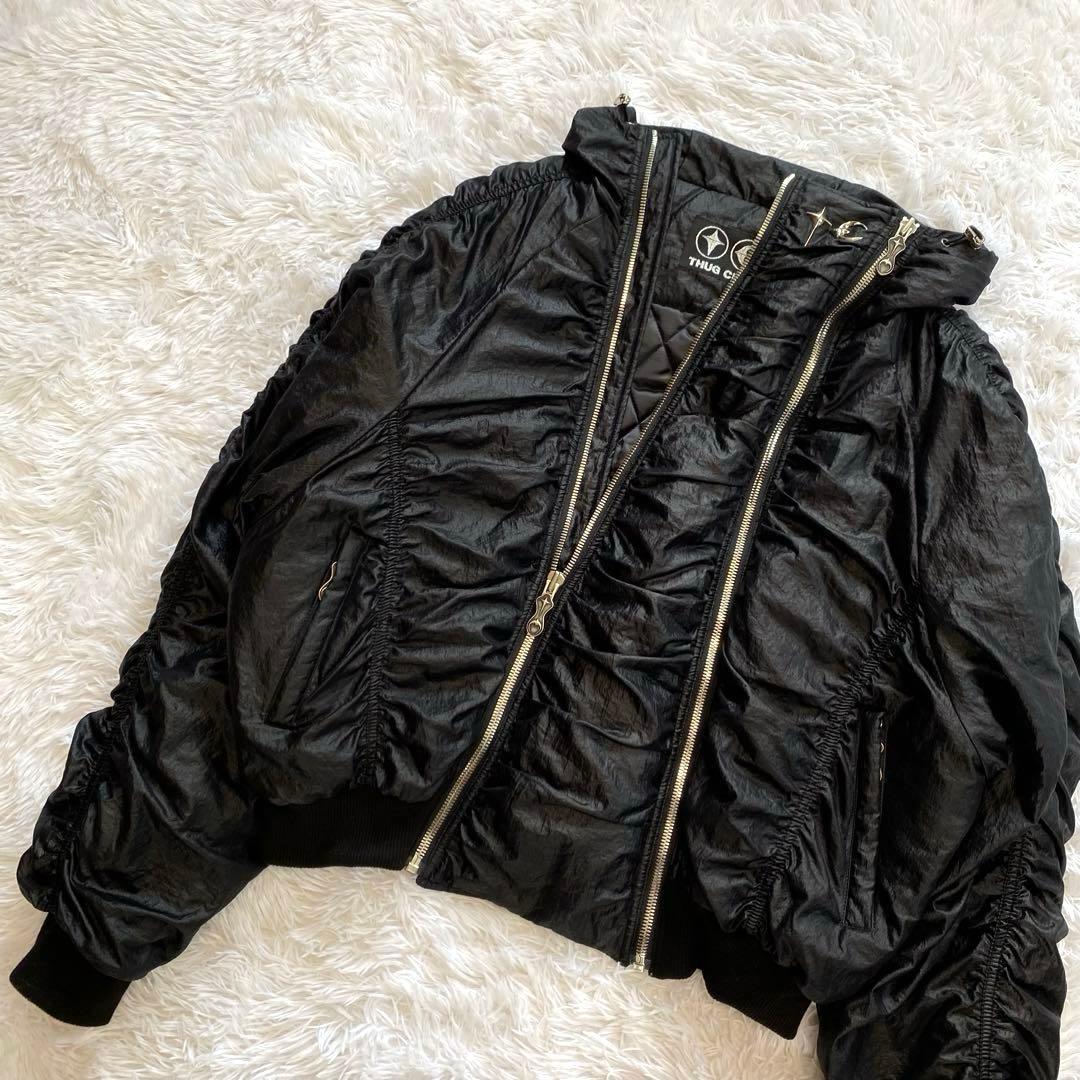THUG CLUBブラックDouble Flying Bio ボンバージャケット - メルカリ