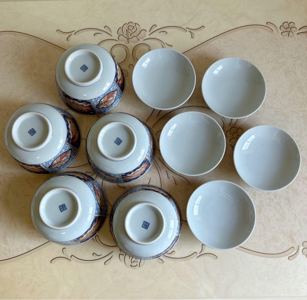 有田焼 醍醐窯 献上古伊万里 蓋付き丼ぶり揃 5客 雑煮碗 どんぶり 色絵