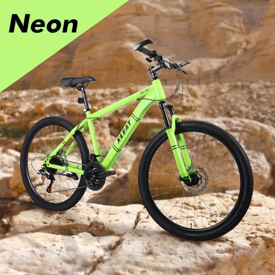 マウンテンバイク 26インチ シマノ製 21段変速 スタンド付 カーキ 2086