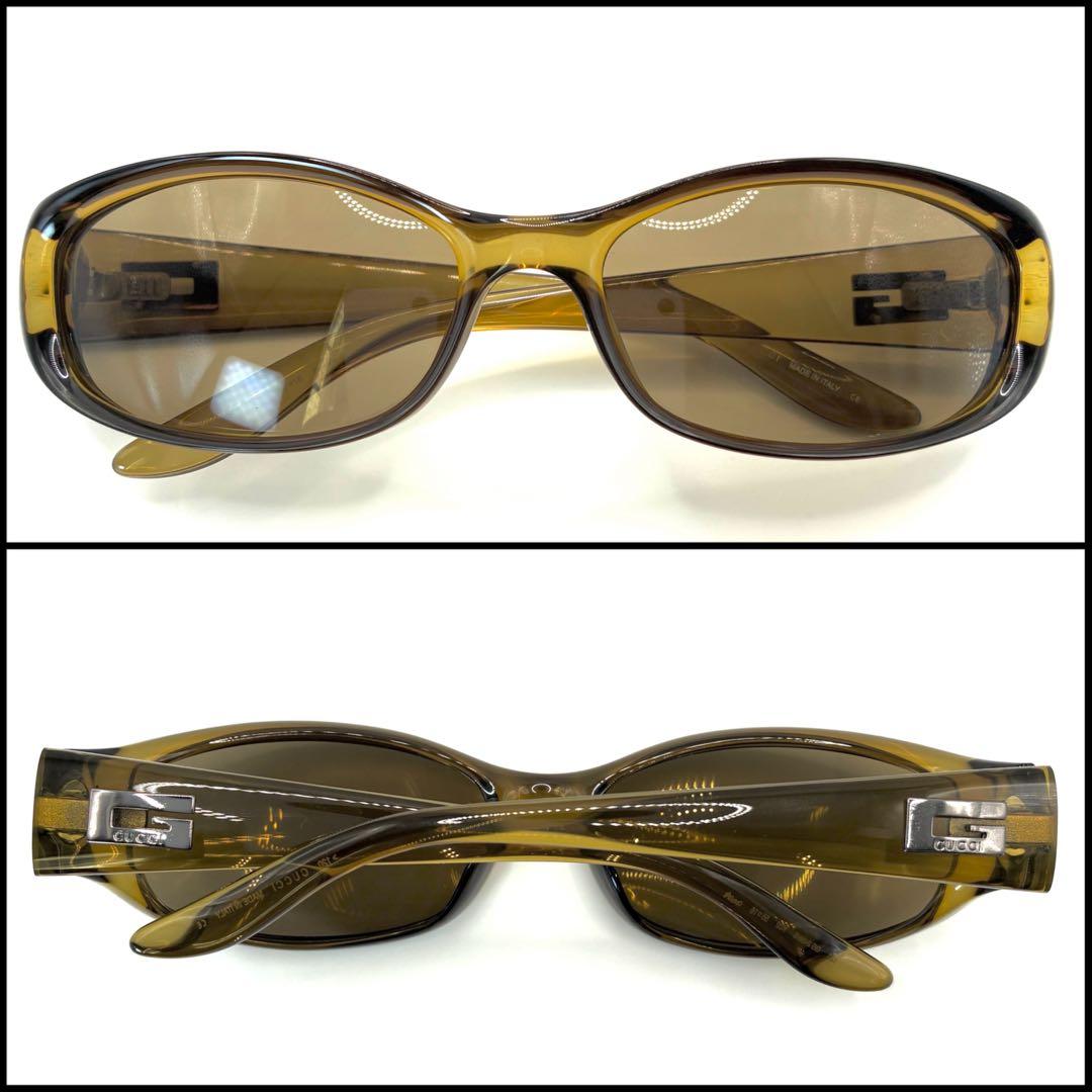 【極美品】GUCCI グッチ　オーバル　サングラス　スクエアG クリアフレーム