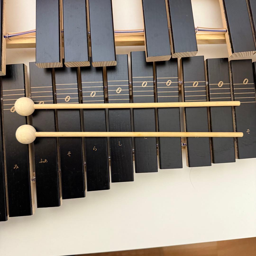 木琴 ゼンオン 紐交換済み 全音楽譜出版社 30音 半音 赤いキャリー