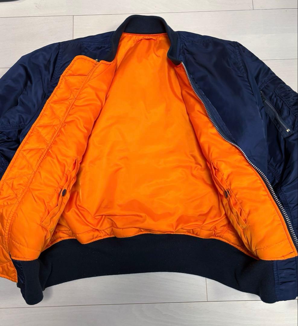 ALPHA アルファ MA-1 フライトジャケット ネイビー Sサイズ