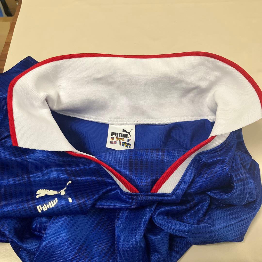 Puma サッカーシャツ 青 長袖　90s サイズO ヒットユニオン