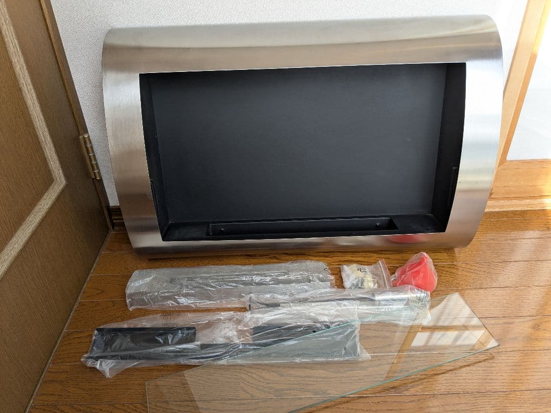 壁掛け　バイオエタノール暖炉　 シルバー