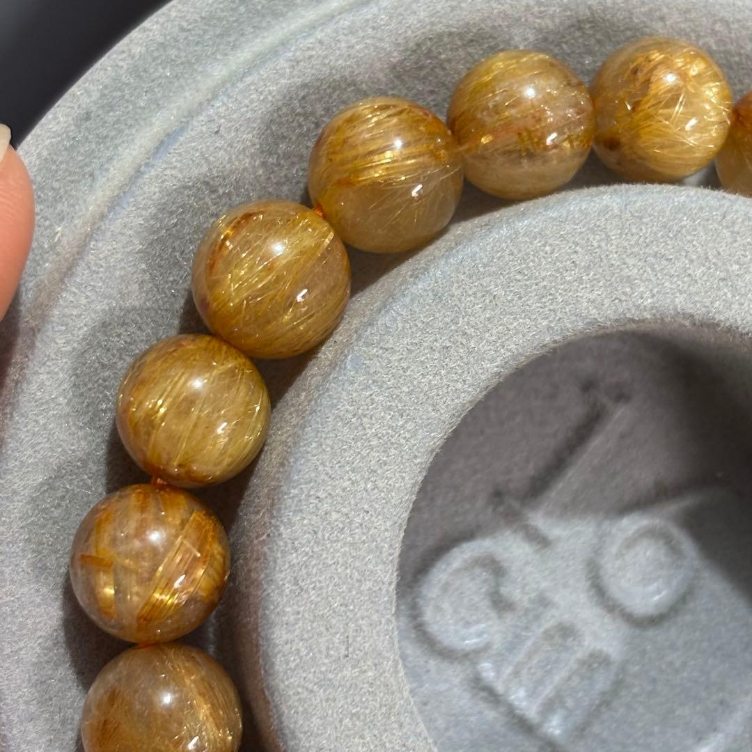 満鉱物天然タイチンゴールドルチルクォーツブレスレット天然石パワーストーン