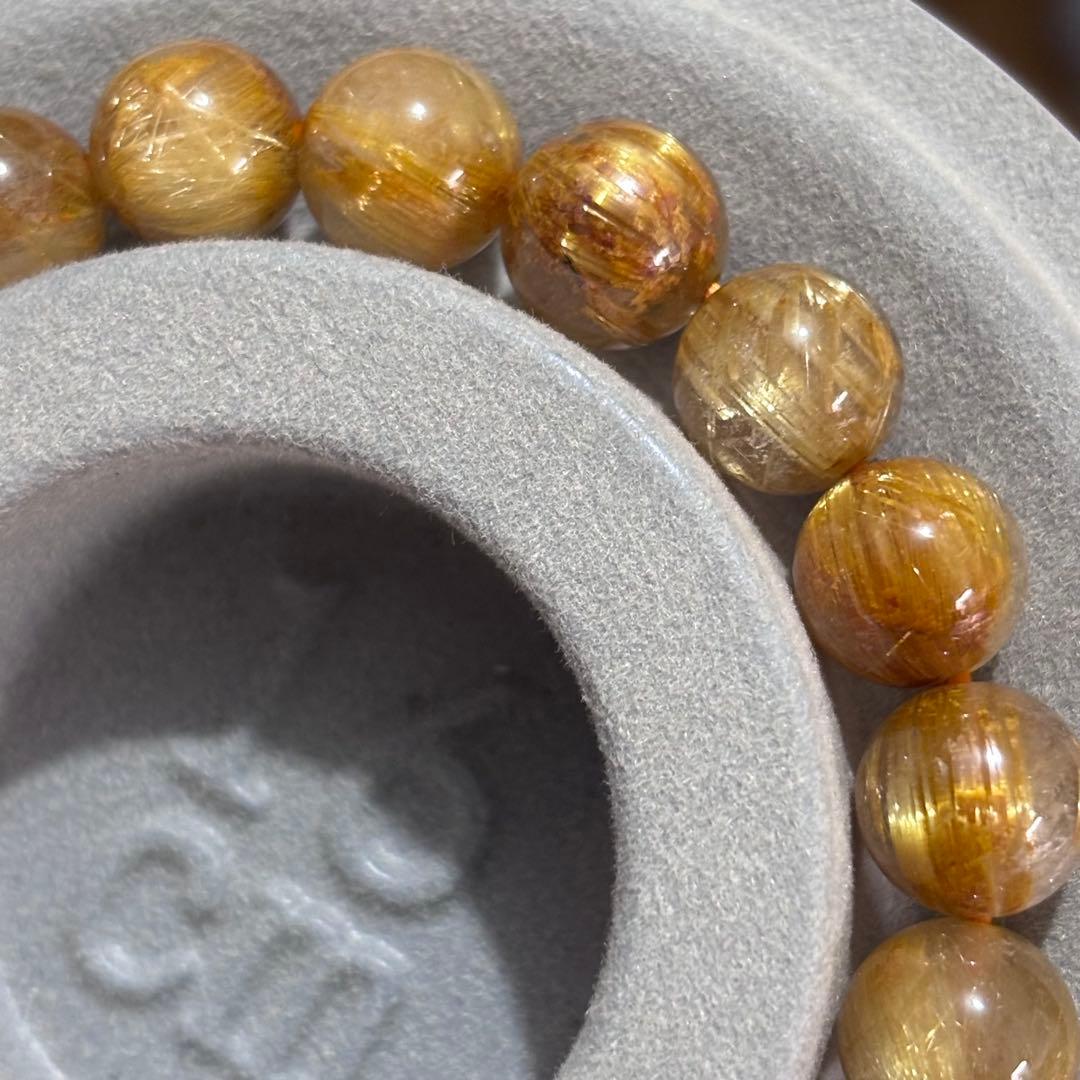 満鉱物天然タイチンゴールドルチルクォーツブレスレット天然石パワーストーン