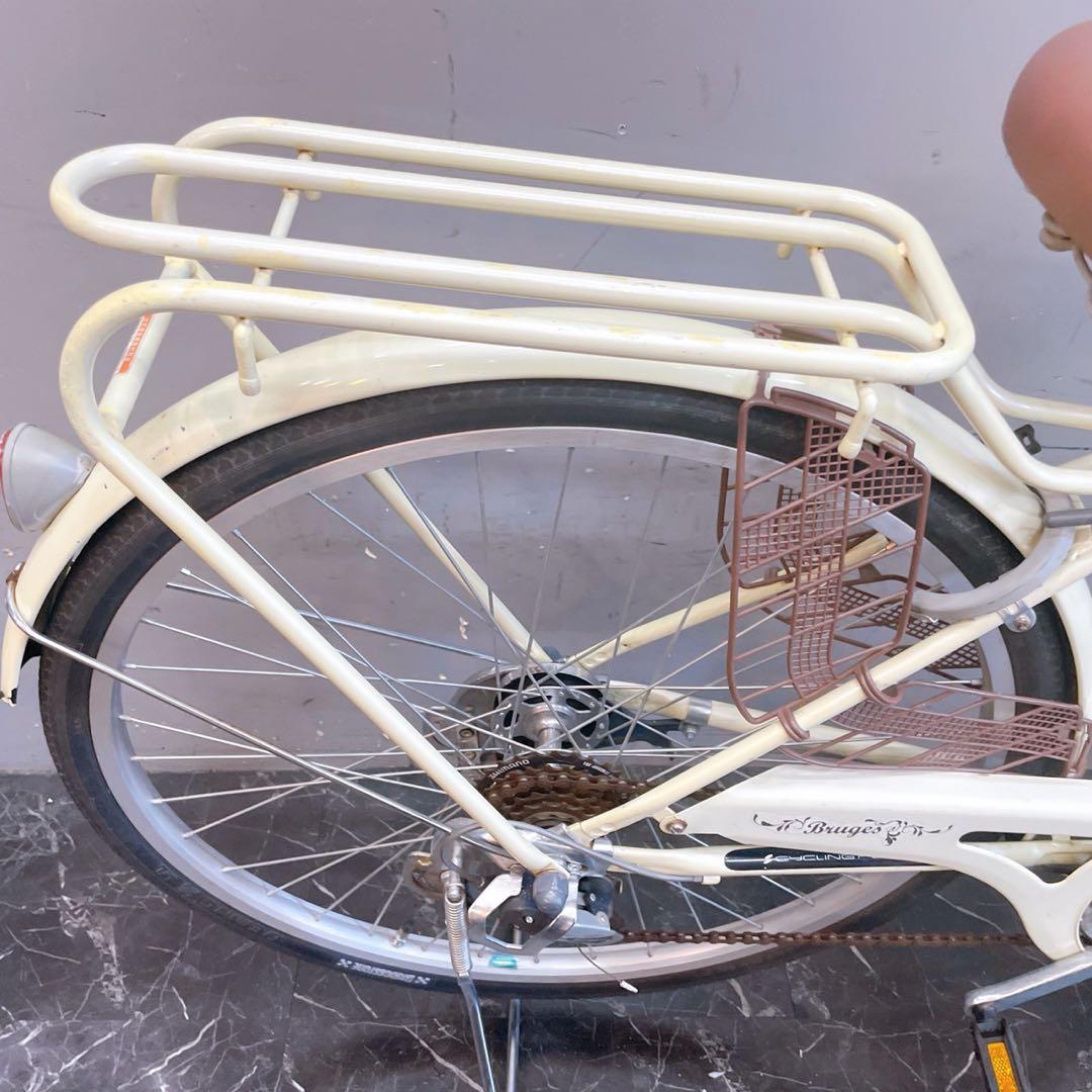 配送価格【980】《限定》一般車 ママチャリ Bruges クリーム 26インチ