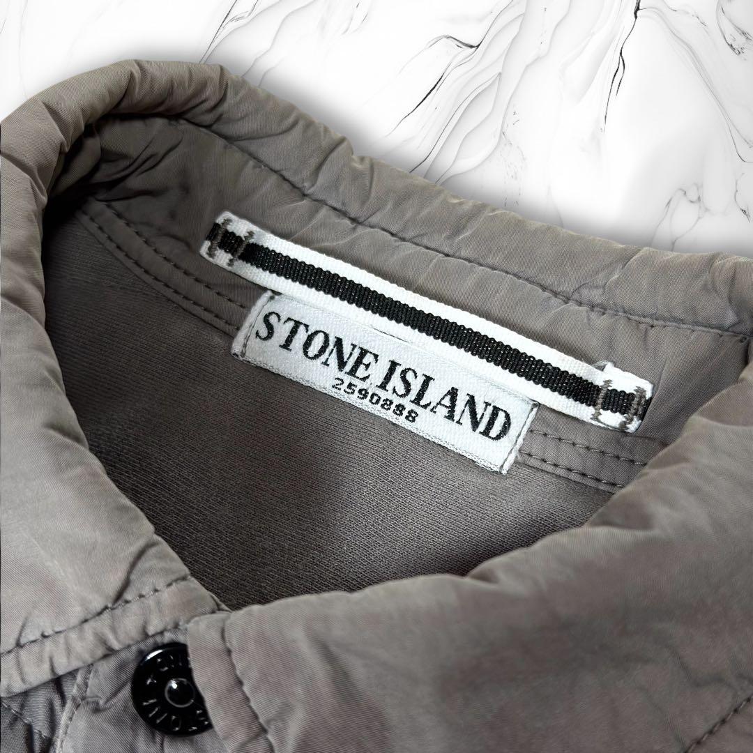 《11AW》STONE  ガーメントダイ キルティングシャツ グレー