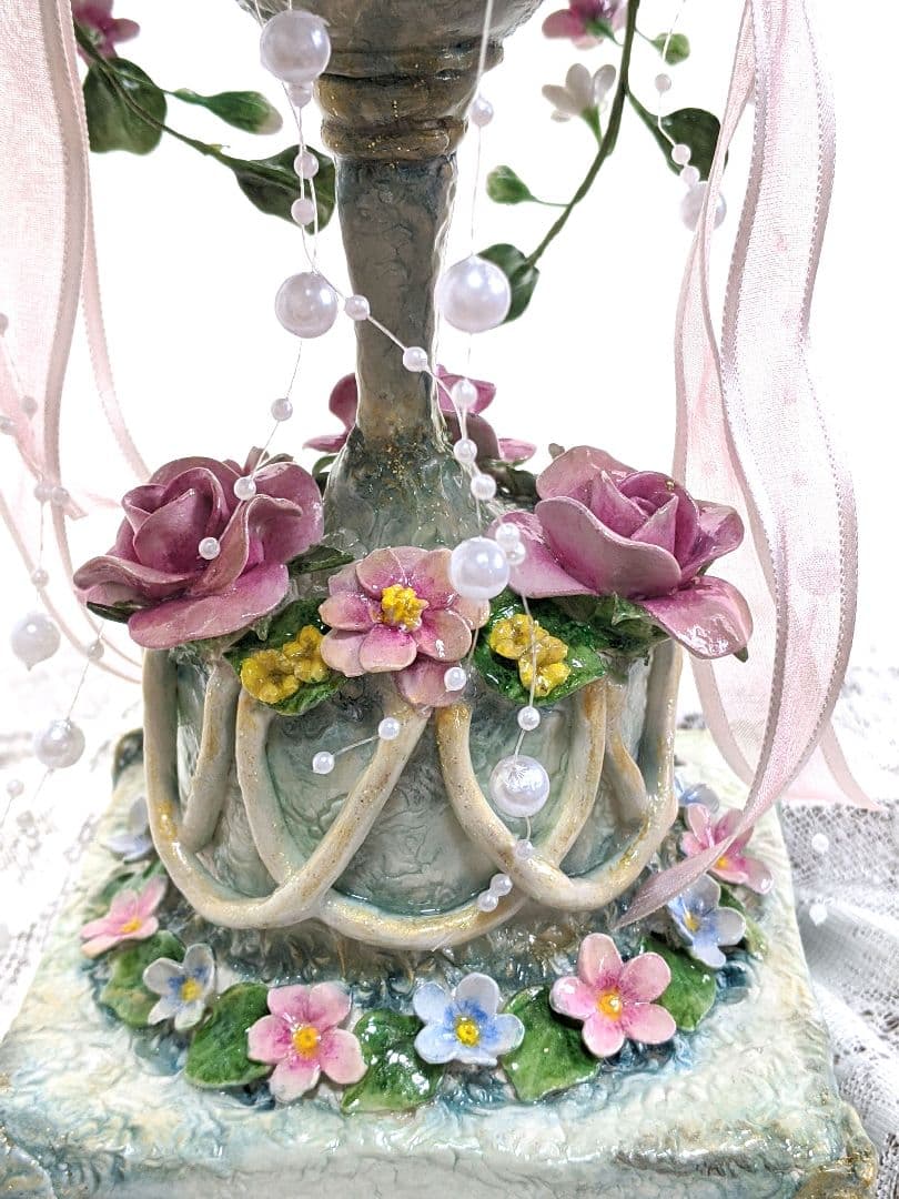 【専用です】クレイフラワー♡ロココ調薔薇のフラワーアレンジメント♡ハンドメイド