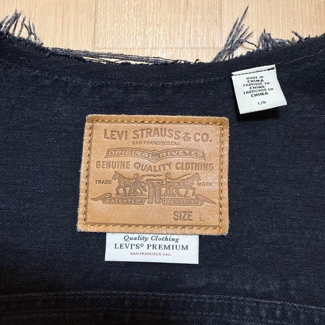 リーバイス エディフィス 別注 Type 1 デニムジャケット ノーカラー 黒