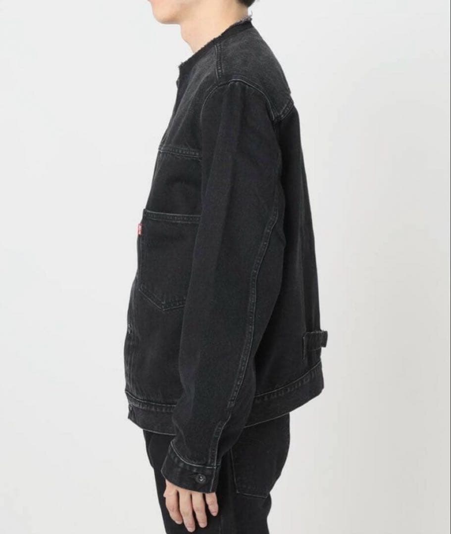 リーバイス エディフィス 別注 Type 1 デニムジャケット ノーカラー 黒