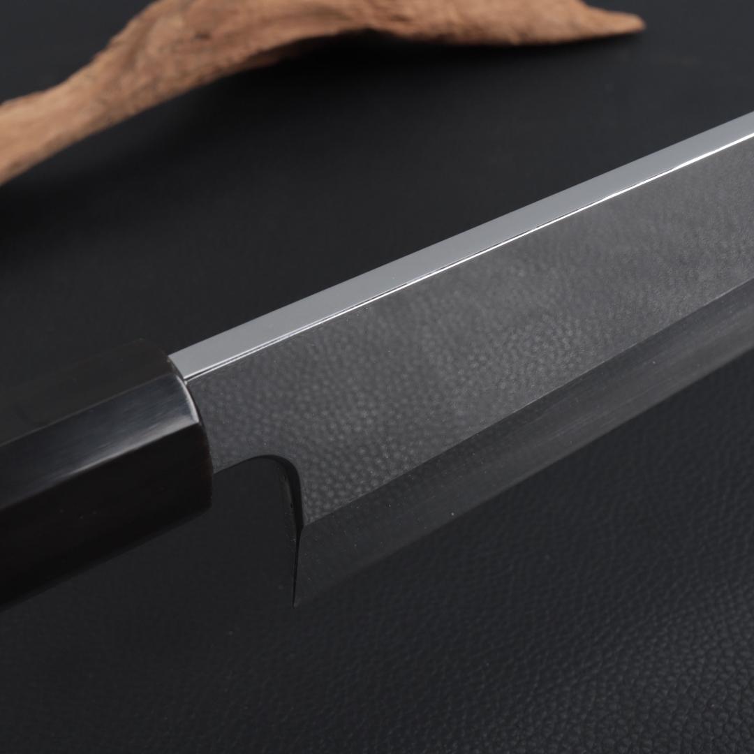 8509 鏡面仕上げ 身卸し・舟行 9寸 刃は究極の切れ味 黒檀黒水牛角八角柄