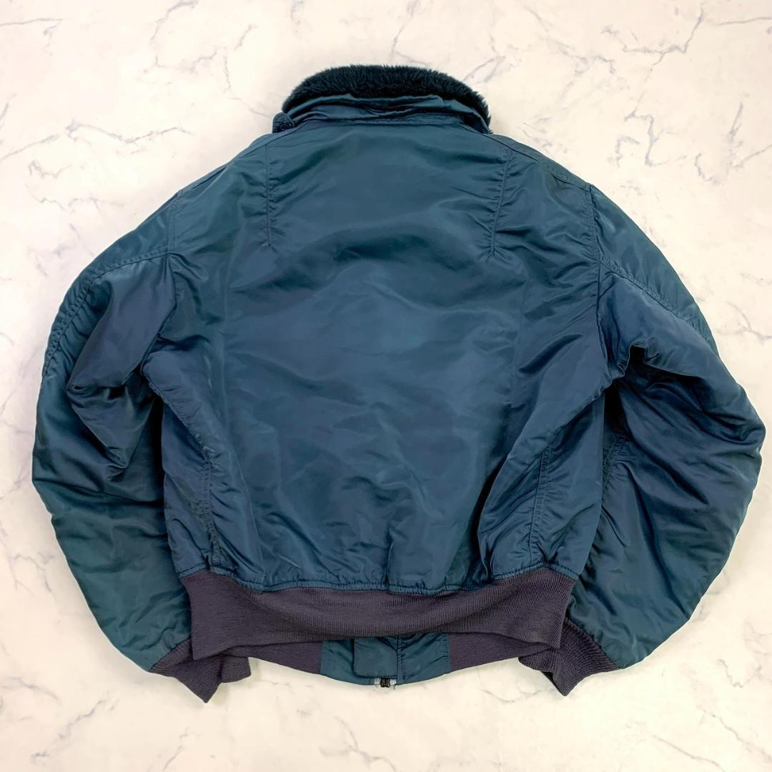 50s復刻★ USA製 ALPHA B-15C ネイビー M　D909