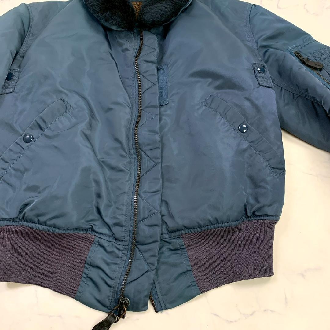 50s復刻★ USA製 ALPHA B-15C ネイビー M　D909